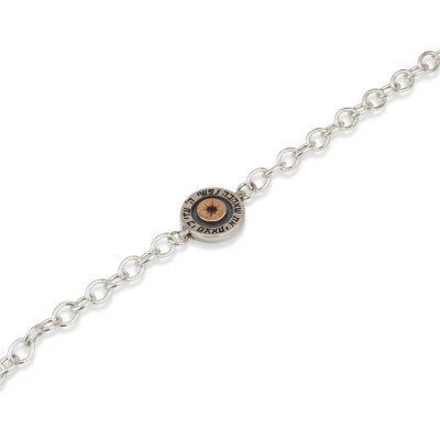 צמיד המלכה אסתר - כסף וזהב עם אבן גארנט