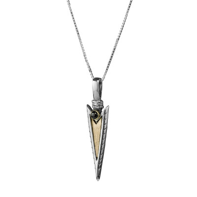 תליון חרב לאהבה וזוגיות - כסף וזהב עם אוניקס