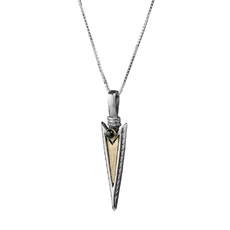 תליון חרב לאהבה וזוגיות - כסף וזהב עם אוניקס