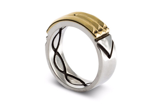 טבעת אטלנטיס מזהב 18 קראט וכסף 950