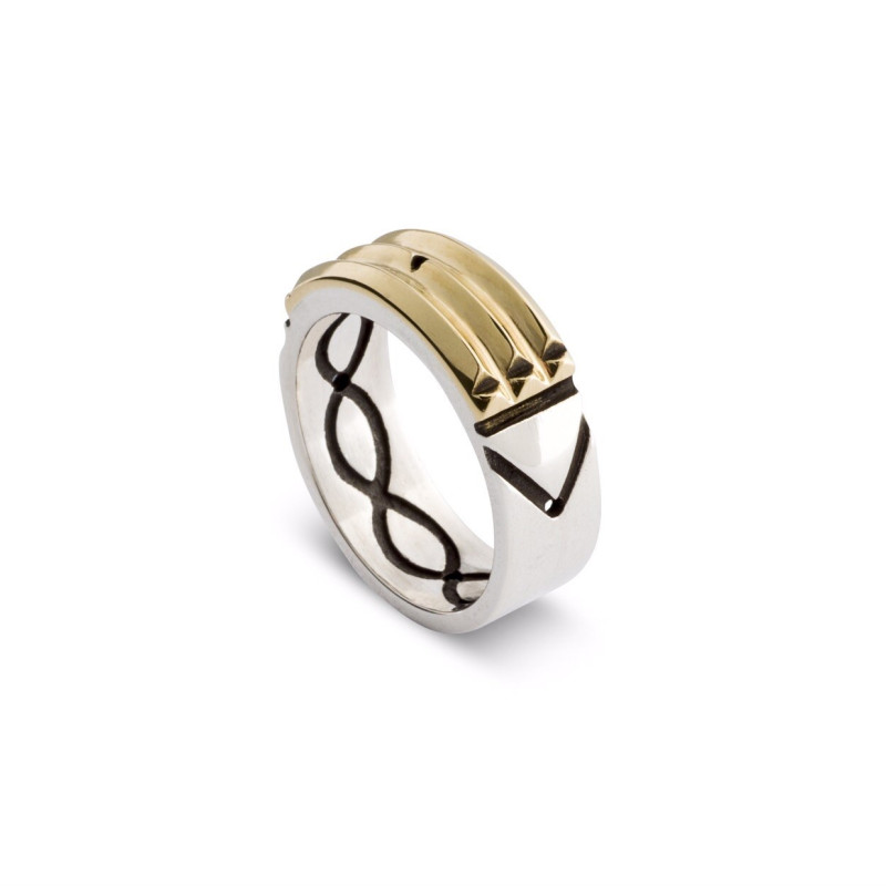 טבעת אטלנטיס מכסף 950 וזהב 18 קארט!